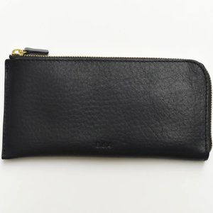 Black Leather Zip Wallet by 8.6.4